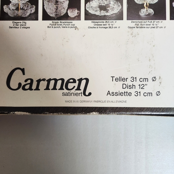 Carmen Satiniert Vintage Clear Glass Serving Tray Teller Walther Glas 12" - Picture 5 of 10